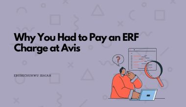 Featured image of the article with the text "Why You Had to Pay an ERF Charge at Avis" at the left and a corresponding image at the right